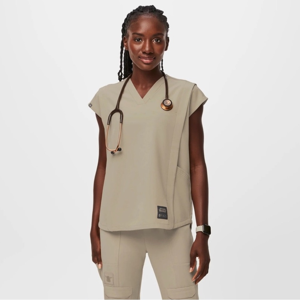 Women's Beige V-Neck Figs Scrub Top
Starwars limited edition